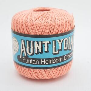 Vintage Aunt Lydia's Puritan Heirloom Crochet Mercerized Cotton In Salmon